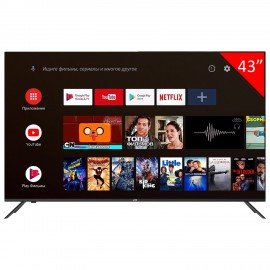 Телевизор JVC LT-43M697, 43" (109 см), 1920x1080, FullHD, 16:9, SmartTV, Wi-Fi, безрамочный, черный