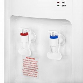 Кулер для воды SONNEN FSE-02W, напольный, НАГРЕВ/ОХЛАЖДЕНИЕ ЭЛЕКТРОННОЕ, 2 крана, белый, 456172