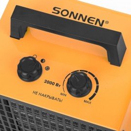 Тепловая пушка SONNEN PTC2001, 2000 Вт, керамический нагревательный элемент, 2 режима, 456205
