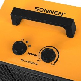 Тепловая пушка SONNEN PTC3001, 3000 Вт, керамический нагревательный элемент, 2 режима, 456206