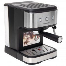 Кофеварка рожковая ручной капучинатор SONNEN CM8501, 1100 Вт, объем 1,5 л, 15 бар, 456335