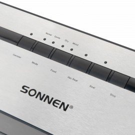 Вакууматор/вакуумный упаковщик SONNEN VS-903, 5 режимов, 12 л/мин, 110 Вт, до 30 см, сухие/влажные продукты, 456339