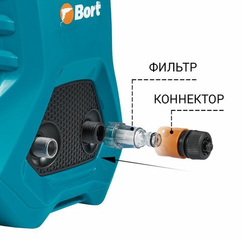 Минимойка BORT BHR-2300-PRO, мощность 2,3 кВт, давление 170 бар, шланг 8 м, 93416299