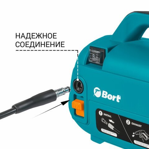 Минимойка BORT BHR-1600-COMPACT, мощность 1,6 кВт, давление 120 бар, шланг 5 м, 93415742