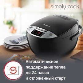 Мультиварка MOULINEX MK611832, 750 Вт, 4 л, 10 программ, таймер, функция Keep Warm, черный, 7211004519