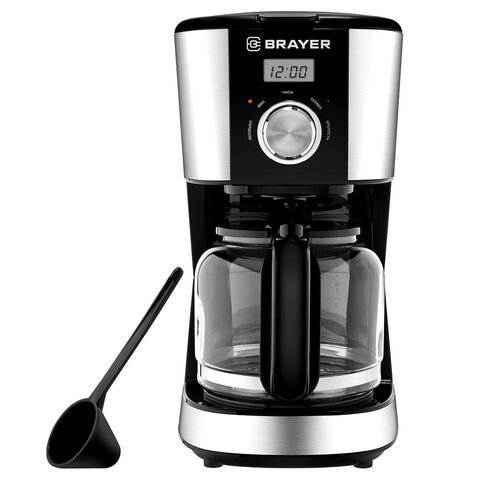 Кофеварка капельная BRAYER BR1122, 900 Вт, объем 1,5 л, черная