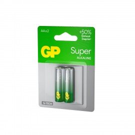 Батарейки КОМПЛЕКТ 2 шт., GP Super, AA (LR6, 15А), алкалиновые, пальчиковые, блистер, 15A-2CR2