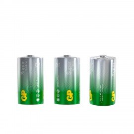 Батарейки GP Super, D (LR20, 13А), алкалиновые, КОМПЛЕКТ 2 шт., в пленке, 13A-OS2