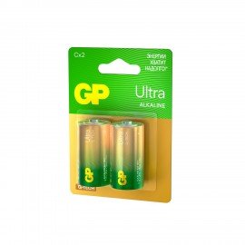 Батарейки GP Ultra, С (LR14, 14 А), алкалиновые, КОМПЛЕКТ 2 шт., блистер, 14AU-2CR2