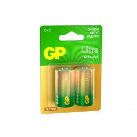 Батарейки GP Ultra, С (LR14, 14 А), алкалиновые, КОМПЛЕКТ 2 шт., блистер, 14AU-2CR2