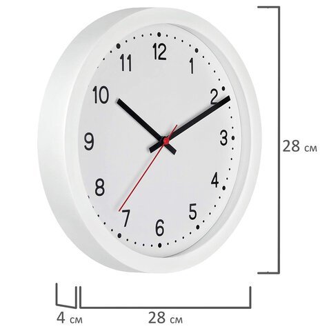 Часы настенные TROYKATIME (TROYKA) 75751701, круг, белые, белая рамка, 28х28х4 см