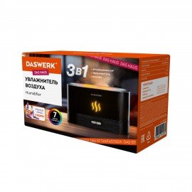 Увлажнитель воздуха "Камин", эффект пламени, 180 мл, Аромамасло в ПОДАРОК, черный, DASWERK, 456845