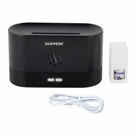 Увлажнитель воздуха "Камин", эффект пламени, 180 мл, Аромамасло в ПОДАРОК, черный, DASWERK, 456845