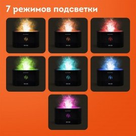 Увлажнитель воздуха "Камин", эффект пламени, 180 мл, Аромамасло в ПОДАРОК, черный, DASWERK, 456845