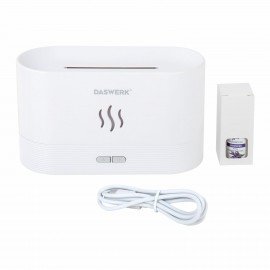 Увлажнитель воздуха "Камин", эффект пламени, 180 мл, Аромамасло в ПОДАРОК, белый, DASWERK, 456846