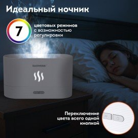 Увлажнитель воздуха "Камин", эффект пламени, 180 мл, Аромамасло в ПОДАРОК, белый, DASWERK, 456846