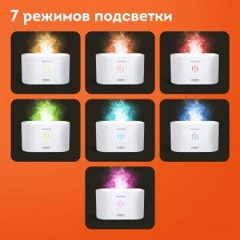 Увлажнитель воздуха "Камин", эффект пламени, 180 мл, Аромамасло в ПОДАРОК, белый, DASWERK, 456846