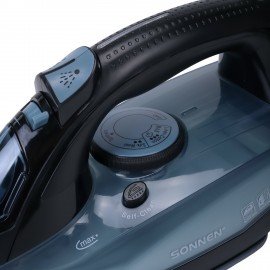 Утюг паровой SONNEN SI-2099, 2400 Вт, керамическое покрытие, антикапля, антинакипь, синий, 456996