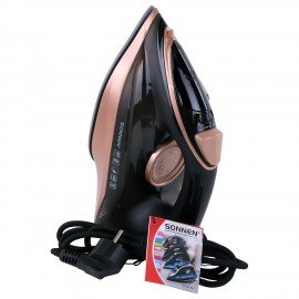 Утюг паровой SONNEN SI-6680, 2200 Вт, керамическое покрытие, антикапля, черный/розовый, 456997