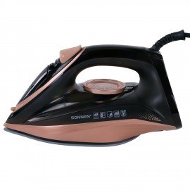 Утюг паровой SONNEN SI-6680, 2200 Вт, керамическое покрытие, антикапля, черный/розовый, 456997