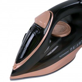 Утюг паровой SONNEN SI-6680, 2200 Вт, керамическое покрытие, антикапля, черный/розовый, 456997