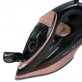 Утюг паровой SONNEN SI-6680, 2200 Вт, керамическое покрытие, антикапля, черный/розовый, 456997