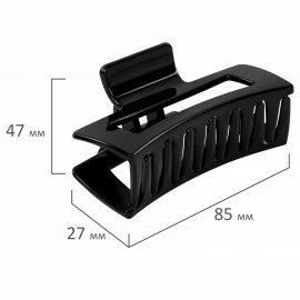 Краб для волос "Геометрия" 8,5 см, глянцевый, чёрный MONTE VITA 457000