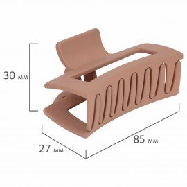 Краб для волос "Геометрия" 8,5 см, soft touch, коричневый MONTE VITA 457001