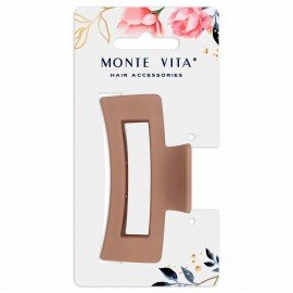 Краб для волос "Геометрия" 8,5 см, soft touch, коричневый MONTE VITA 457001