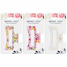 Краб для волос "Лето" 8,5 см, прозрачный с рисунком, АССОРТИ, MONTE VITA 457005