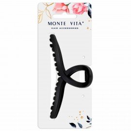 Краб для волос "Петелька", 11 см, soft touch, чёрный MONTE VITA 457006