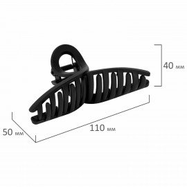 Краб для волос "Петелька", 11 см, soft touch, чёрный MONTE VITA 457006
