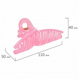 Краб для волос "Петелька", 11 см, глянцевый, розовый MONTE VITA 457007