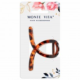 Краб для волос "Петелька", 8 см, глянцевый, черепаховый MONTE VITA 457008
