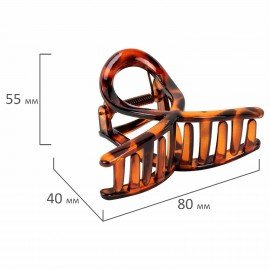 Краб для волос "Петелька", 8 см, глянцевый, черепаховый MONTE VITA 457008
