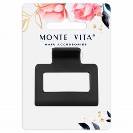 Краб для волос "Геометрия" 5,7 см, soft touch, чёрный MONTE VITA 457009