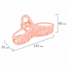 Краб для волос "Бантик", 12,5 см, soft touch, розовый MONTE VITA 457011