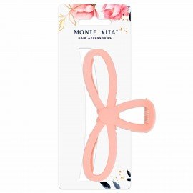 Краб для волос "Бантик", 12,5 см, soft touch, розовый MONTE VITA 457011