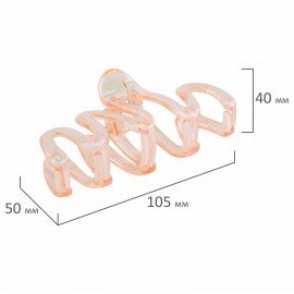 Краб для волос "Волна" 10,5 см, перламутровый, розовый MONTE VITA 457014