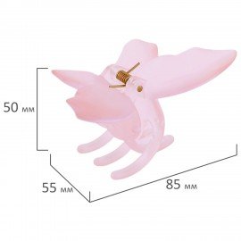 Краб для волос "Бабочка", 8,5 см, матовый, розовый MONTE VITA 457015