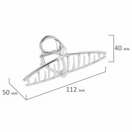 Краб для волос "Петелька", 11 см, с жемчужинкой, серебристый MONTE VITA 457017