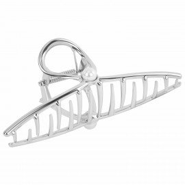 Краб для волос "Петелька", 11 см, с жемчужинкой, серебристый MONTE VITA 457017