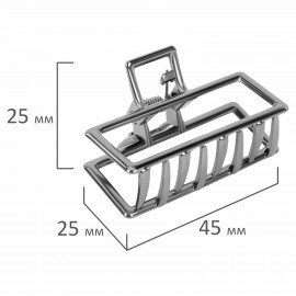 Краб для волос "Геометрия" 4 см, серебристый MONTE VITA 457018