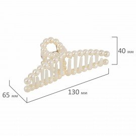 Краб для волос "Петелька" 13 см, жемчужный, MONTE VITA 457020