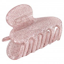 Краб для волос "Дуга" 5,2 см, с глиттером, розовый, MONTE VITA 457021