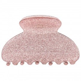 Краб для волос "Дуга" 5,2 см, с глиттером, розовый, MONTE VITA 457021