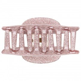 Краб для волос "Дуга" 5,2 см, с глиттером, розовый, MONTE VITA 457021