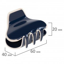 Краб для волос "Сундучок" 6 см, темно-синий, MONTE VITA 457022