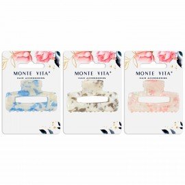 Краб для волос "Геометрия" 6 см, бежево-розовый MONTE VITA 457023