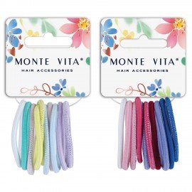 Резинки для волос НАБОР 10 шт, 0,4*14см, разные цвета, с блестками АССОРТИ, MONTE VITA 457040